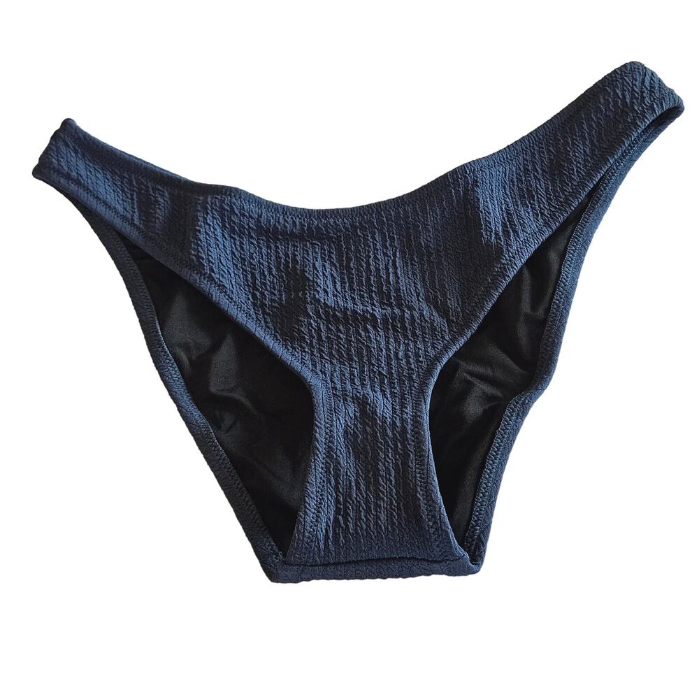 J Crew Textured Curved-Waist Cheeky Bikini Bottom Women's Medium Swim Pool Beach
